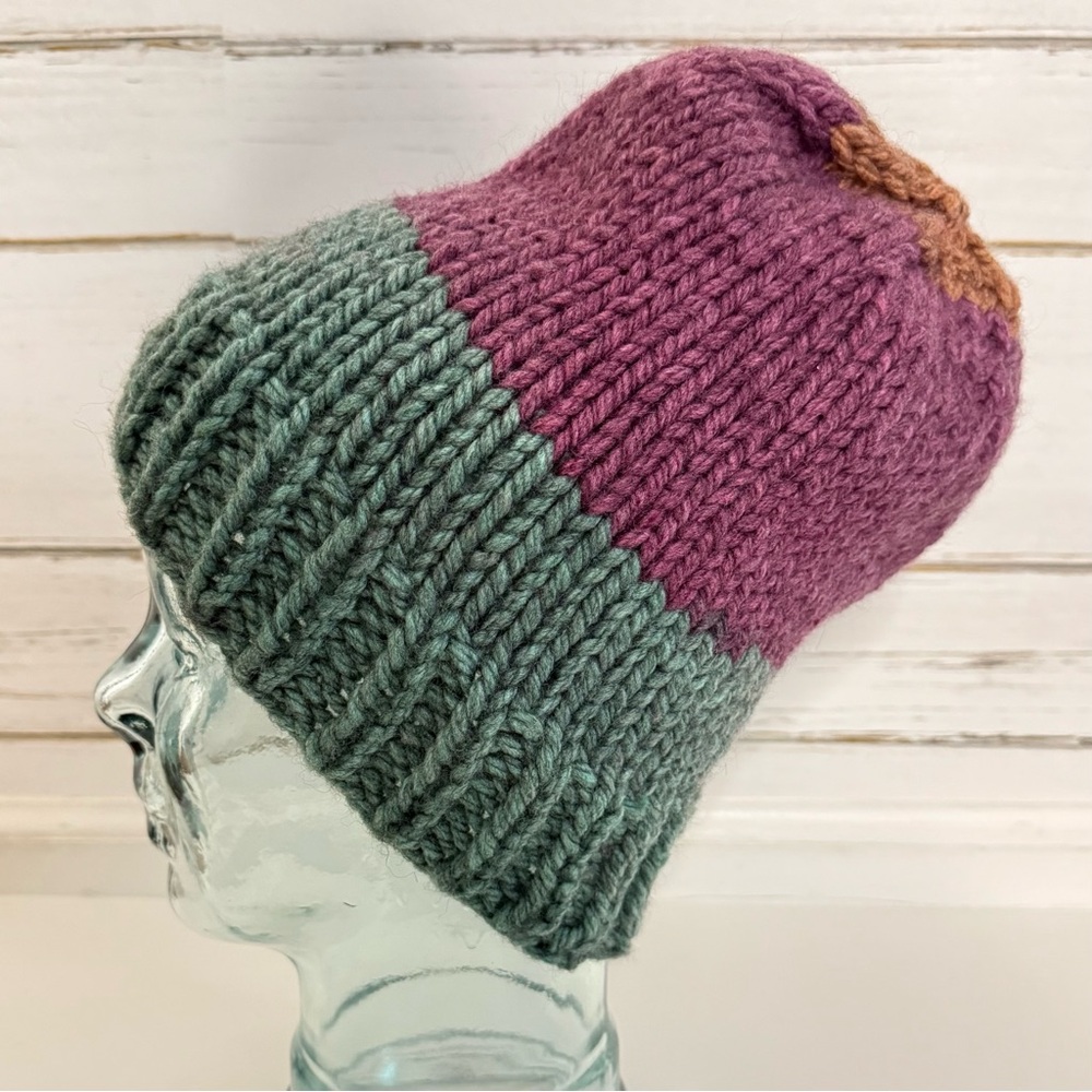 Handmade Knit Beanie β’ Color Block β’ Cozy & Versatile